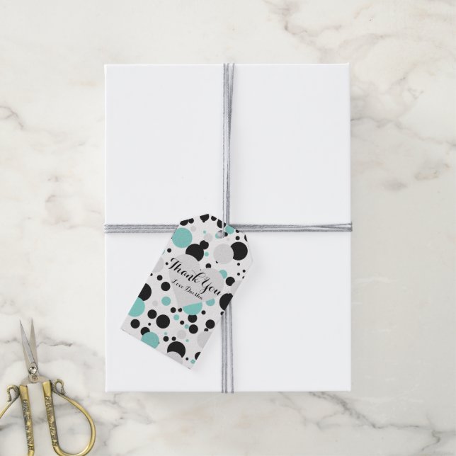 Étiquettes-cadeau BRIDE & Bridesmaitres Pois Turquoises Tiara Party (Avec de la ficelle)