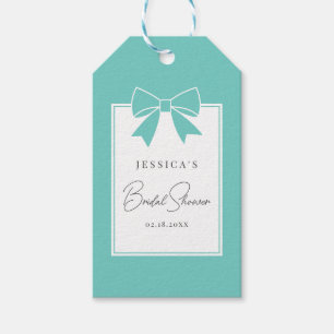 Étiquettes-cadeau Bride & Co. Turquoise Fête des mariées Merci de la