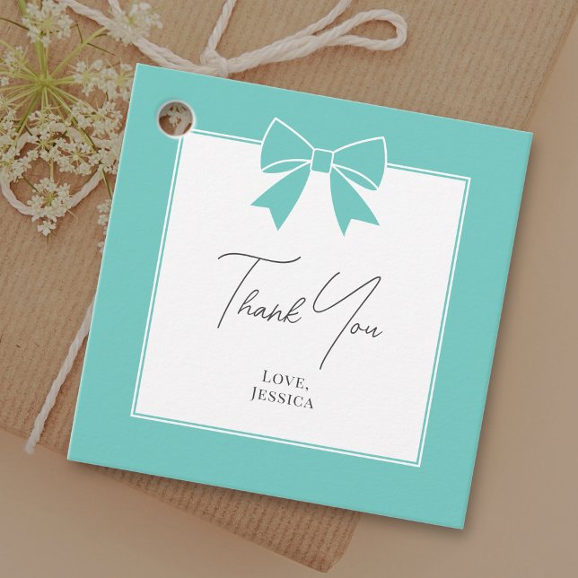 Étiquettes Cadeau Bride & Co. Turquoise Fête des mariées Merci de la (Créateur téléchargé)