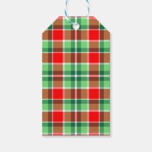 Étiquettes-cadeau Bright Christmas Plaid tag