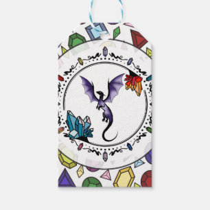 Étiquettes-cadeau Bright Imaginaire Gemstone Elegant Amethyst Dragon