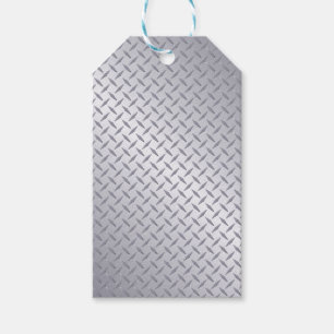 Étiquettes-cadeau Bright Steel Diamate Plate Look
