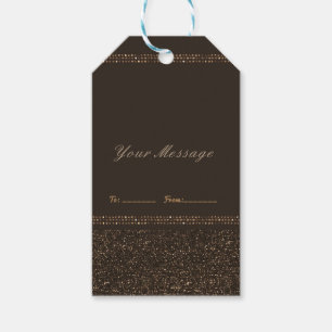 Étiquettes-cadeau Bronze Brown Chic Sparkling Glam Party Favoriser
