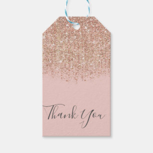 Étiquettes-cadeau Bronze rose Taupe Or Parties scintillant Glam Part