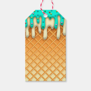 Étiquettes-cadeau Brosse à cône de crème glacée avec arrosage
