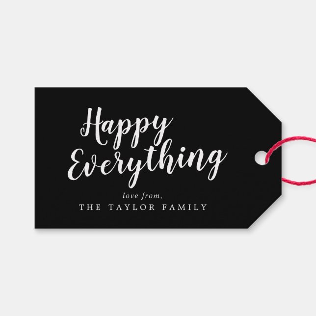Étiquettes-cadeau Brossé Joyeux Tout Vacances en famille (Devant (Horizontal))
