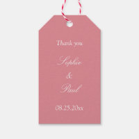 Broussailler rose Mariage Favor Merci Tags cadeaux
