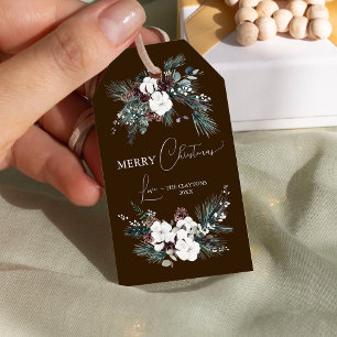 Étiquettes-cadeau Brown verdure Vintage Joyeux Noël