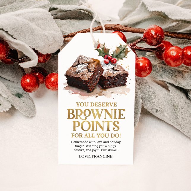 Étiquettes-cadeau Brownies cuites au four Noël Friandise sucrée des  (Créateur téléchargé)