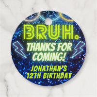 Bruh Neon Llow Bleu Vert Anniversaire Merci