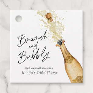 Étiquettes Cadeau Brunch et Bubbly Réception de Mariage Carré