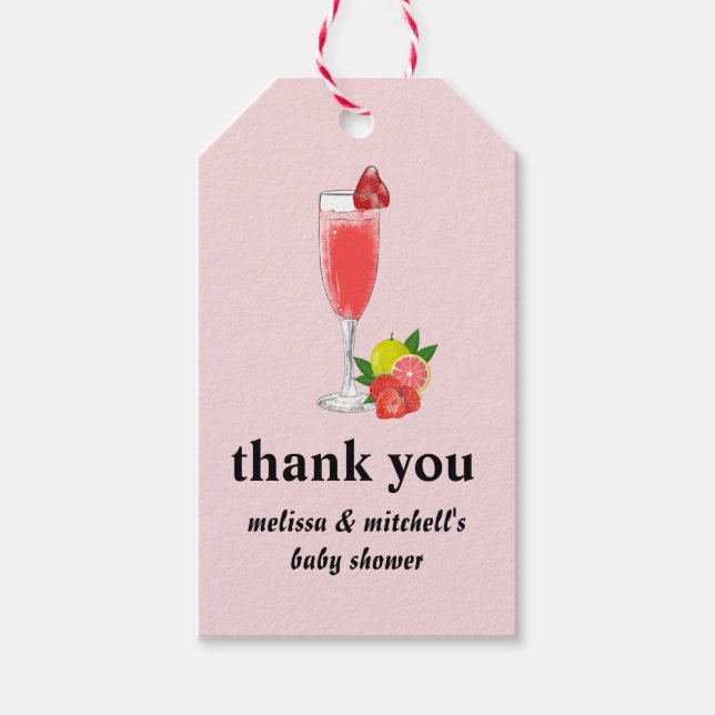 Étiquettes-cadeau Brunch et bulle mimosa champagne merci (Devant)