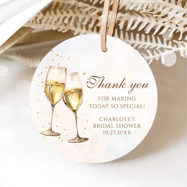Étiquettes Cadeau Brunch et Champagne Pétillant Enterrement de Vie d (Créateur téléchargé)