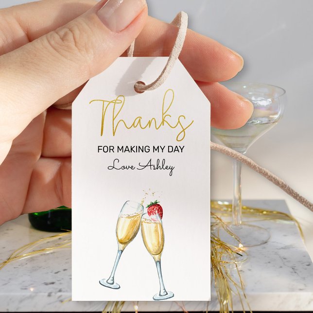 Étiquettes-cadeau Brunch et Merci de fraise et champagne Bubbly (Favor Tags from my Strawberries and Champagne bridal shower collection)