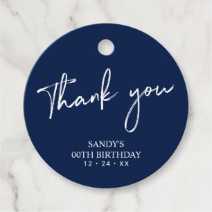 Étiquettes Cadeau Brush de marine Merci de fête d'anniversaire