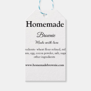Étiquettes-cadeau Brwonie maison faite avec amour ajouter site de te