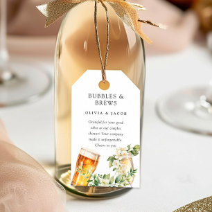 Étiquettes-cadeau Bubbles and Brews Shower de Couple