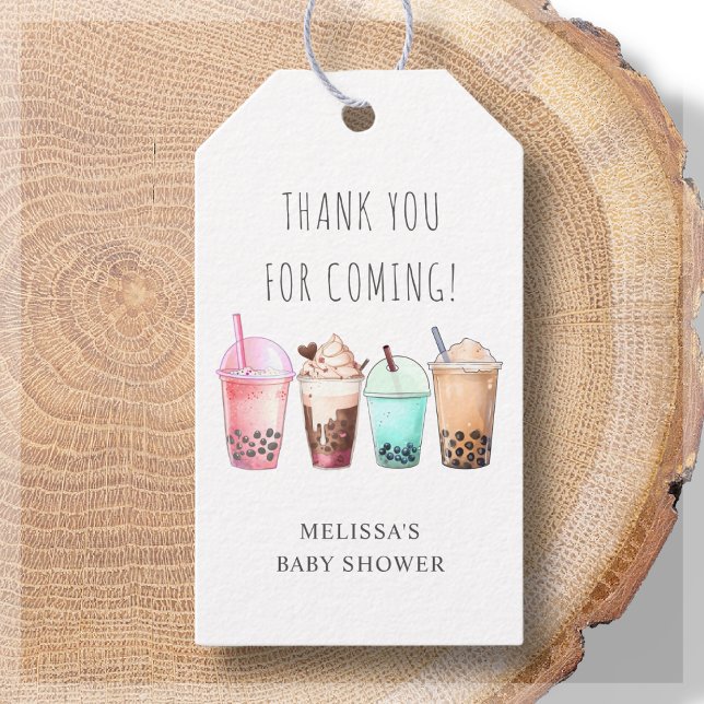 Étiquettes-cadeau Buble Tea Boba Baby shower Merci Favor (Créateur téléchargé)