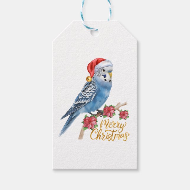 Étiquettes-cadeau Budgie Christmas (Devant)