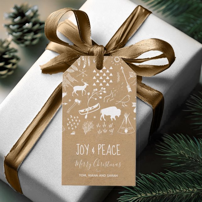 Étiquettes-cadeau Buffalo Adventures White/Kraft ID599 (Créateur téléchargé)