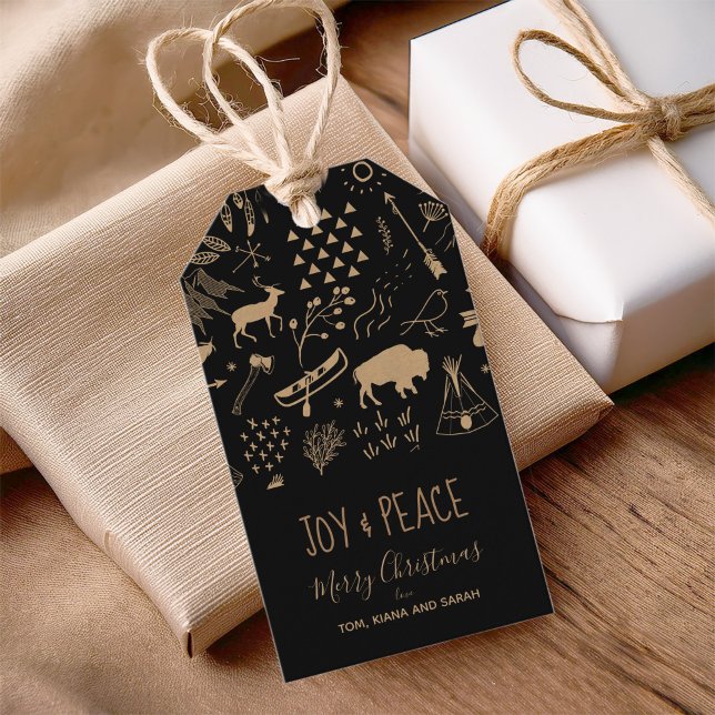 Étiquettes-cadeau Buffalo Kraft Paper Joy & Peace ID599 (Créateur téléchargé)