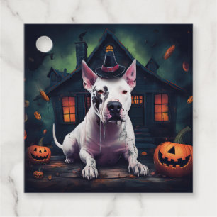 Étiquettes Cadeau Bull Terrier Citrouilles Halloween Épouvantable