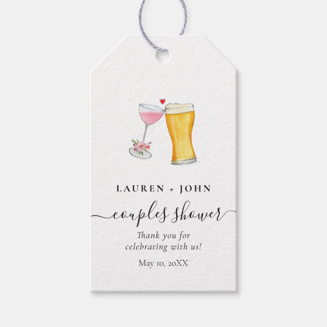 Étiquettes-cadeau Bulles et Couples de Brew Merci Favor Ta (Devant)