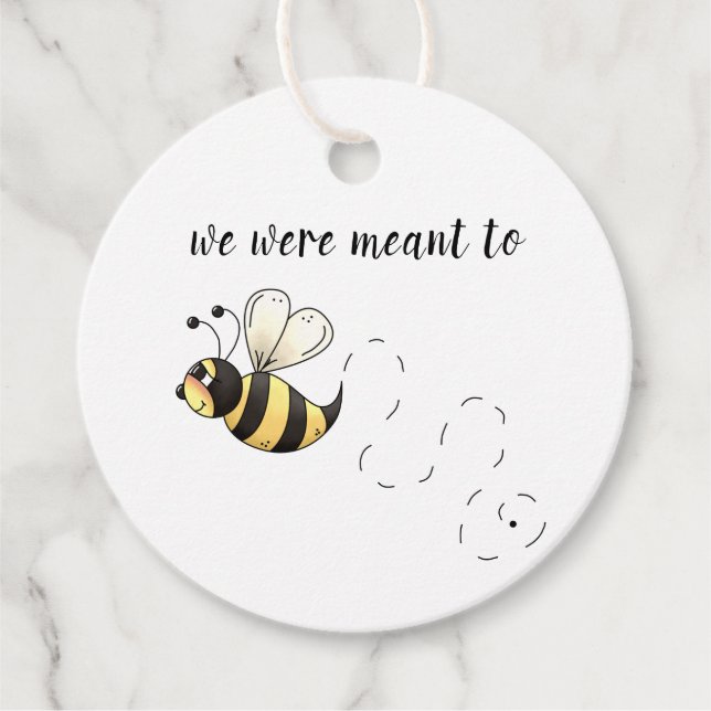 Étiquettes Cadeau Bumble jaune mignon abeille signifié pour être Mar (Devant)
