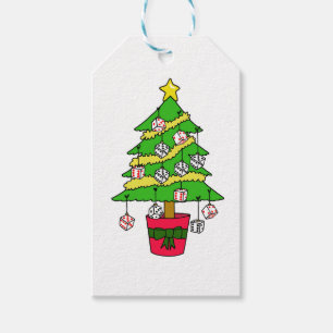 Étiquettes-cadeau Bunco Dice Christmas Tree