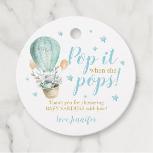 Étiquettes Cadeau Bunny Pop it quand elle Pops Favoriser Tags Baby B