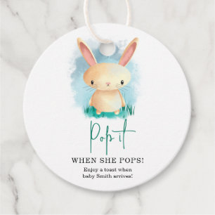 Étiquettes Cadeau Bunny Pop it quand elle sort baby shower