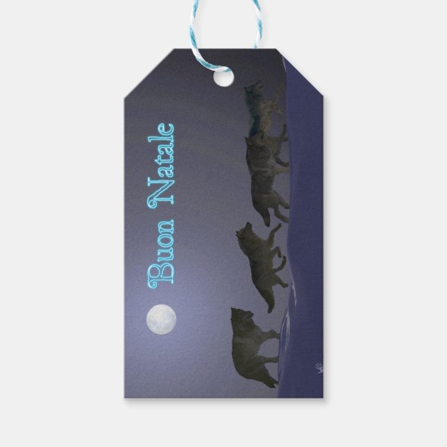 Étiquettes-cadeau Buon Natale - Pack Wolf (Devant)