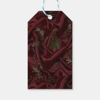 Étiquettes-cadeau Burgundy Silk-Look Diamond 