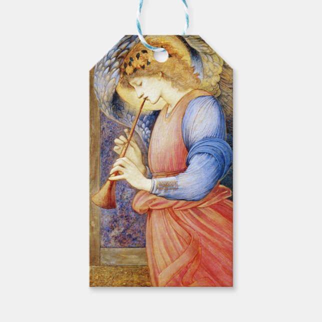 Étiquettes-cadeau Burns-Jones Christmas Angel Art (Devant)