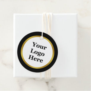 Étiquettes Cadeau Business Black White Gold Votre logo ici Prix Tag