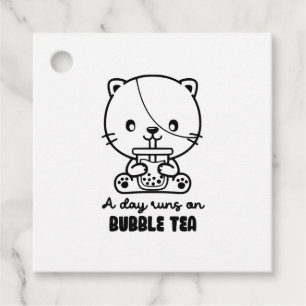 Étiquettes Cadeau Buvette de chat Thé de bulle, Boba Clipart de thé