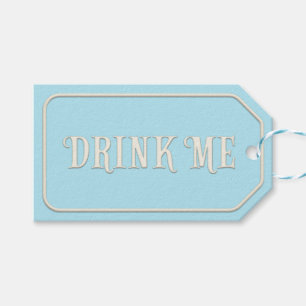 Étiquettes-cadeau "Buvez-moi" Wonderland Tea Party Blue Personnalis