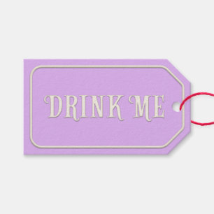 Étiquettes-cadeau "Buvez-moi" Wonderland Tea Party Purple Customisé