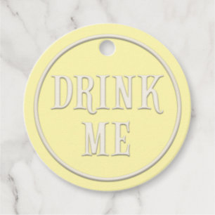 Étiquettes Cadeau "Buvez-moi" Wonderland Tea Party Yellow Custom
