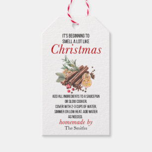 Étiquettes-cadeau Ça commence à sentir comme le pot-pourri de Noël