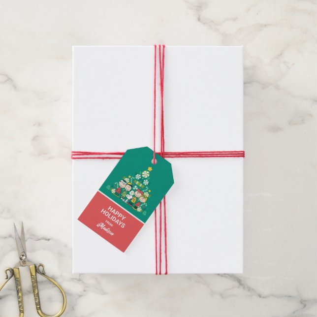 Étiquettes-cadeau cacahuètes | Arbre de Noël de menthe poivrée (Avec de la ficelle)