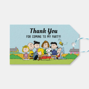 Étiquettes-cadeau cacahuètes Charlie Brown et Gang Anniversaire