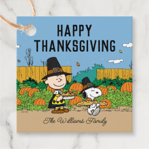 Étiquettes Cadeau cacahuètes   Charlie Brown Thanksgiving Ajouter Vo
