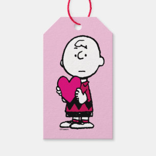 Étiquettes-cadeau cacahuètes Saint Valentin Heart Charlie Brown