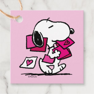Étiquettes Cadeau cacahuètes Saint Valentin Snoopy Avec Valentin