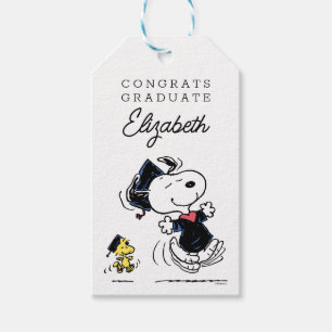 Étiquettes-cadeau cacahuètes   Snoopy & Woodstock Graduation