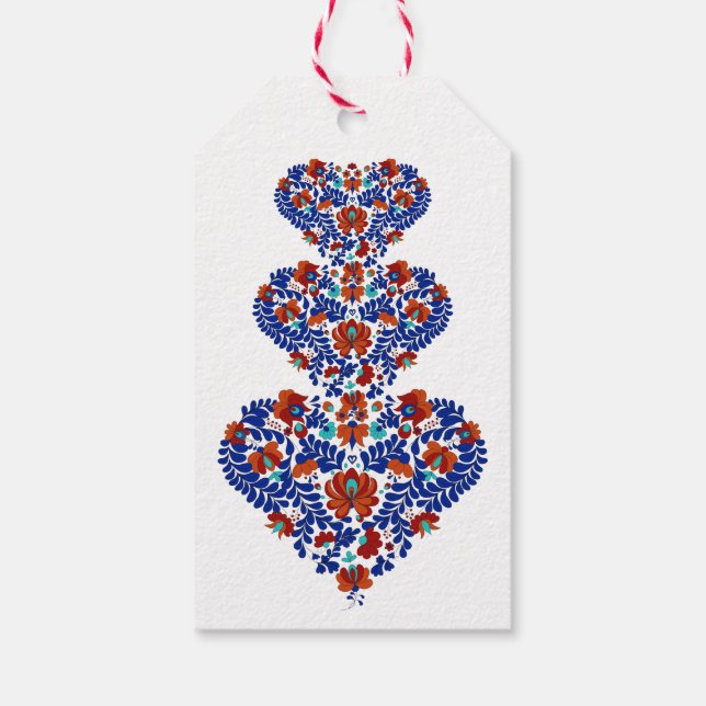 Étiquettes-cadeau Cadeau d'anniversaire / Hongrois rustique Matyo (Dos)
