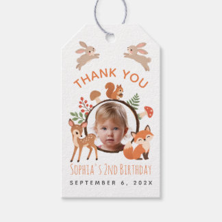 Étiquettes-cadeau Cadeau de 2e anniversaire fille photo Animaux de l