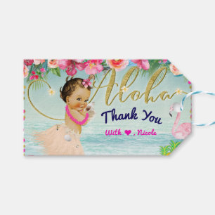 Étiquettes-cadeau Cadeau de Baby Shower Aloha Rétro Fête de plage ha