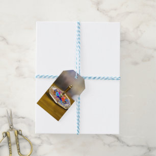 Étiquettes-cadeau Cadeau de dreidel de Hanukkah SlipperyJoe à base o
